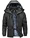 Tansozer Outdoor Winter Jacke Herren Wasserdicht Atmungsaktiv Softshelljacke Funktionsjacke Warm Winterparka Arbeit Thermojacke, Dunkelgrau, XXL