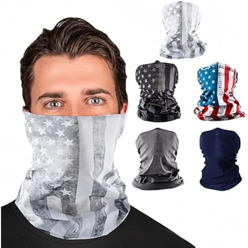 S A Soul of Adventure 5-Pack UV Face Shield | UV 30+ Multipurpose Neck Gaiter Balaclava for Adults | Multiple Color Packs