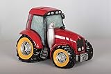  Udo Bremen GmbH wunderschöne,große Spardose,Spardose,Sparschwein Traktor mit Pfropfen in rot