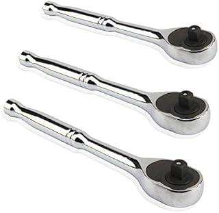Xpork 3PCS Ratchet Handle Set 1/4" 3/8" 1/2" Drive Heavy Duty Quick Release Carbon Steel Professional Set Heavy Duty Quick Lever Release Wrench for Furniture Auto Car Repair