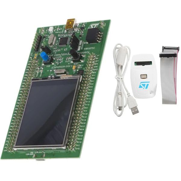 Robotism STM32F429I-DISC1 32-bit Cortex-M4 STMicroelectronics Development Board with 2MB Flash, 256KB RAM, USB, ST-LINK/V2 Debugger, 2.4" QVGA TFT LCD, L3GD20 Motion Sensor
