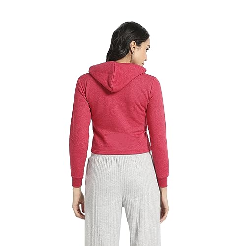 Image of PINACOLADA Women's Typographic Print Hoodie with Ribbed Hem for Casual Wear | Pull On Closure | Hooded Neck | Long Sleeve | Cotton Sweatshirt Crafted with Comfort Fit for Everyday Wear