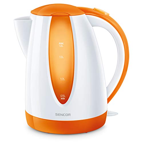 orange electric water kettle - Sencor SWK1813OR 1.8L Electric Kettle with Power Cord Storage Base and Automatic Shut Off, Orange