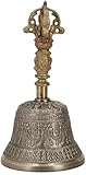 Guru-Shop Campana del Templo de Latón Tibetano en 4 Tamaños, Accesorios Para Cuencos de Canto