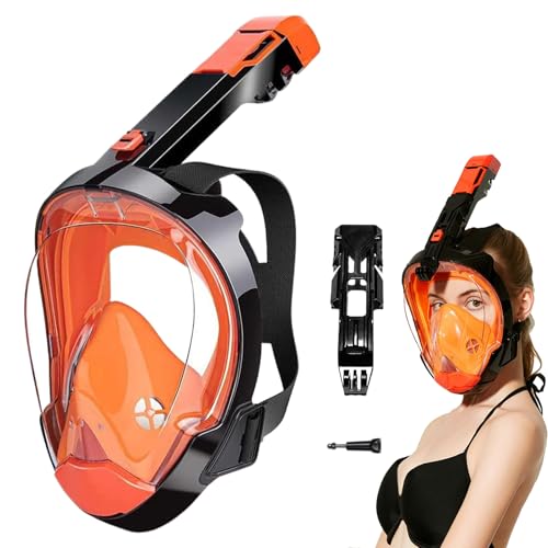 Máscara de Buceo Integral Adulto,Máscara de Buceo Panorámica Antifugas - Equipo de Respiración Subacuática de Drenaje Automático para Principiantes Nadadores Apasionados Vacacionistas