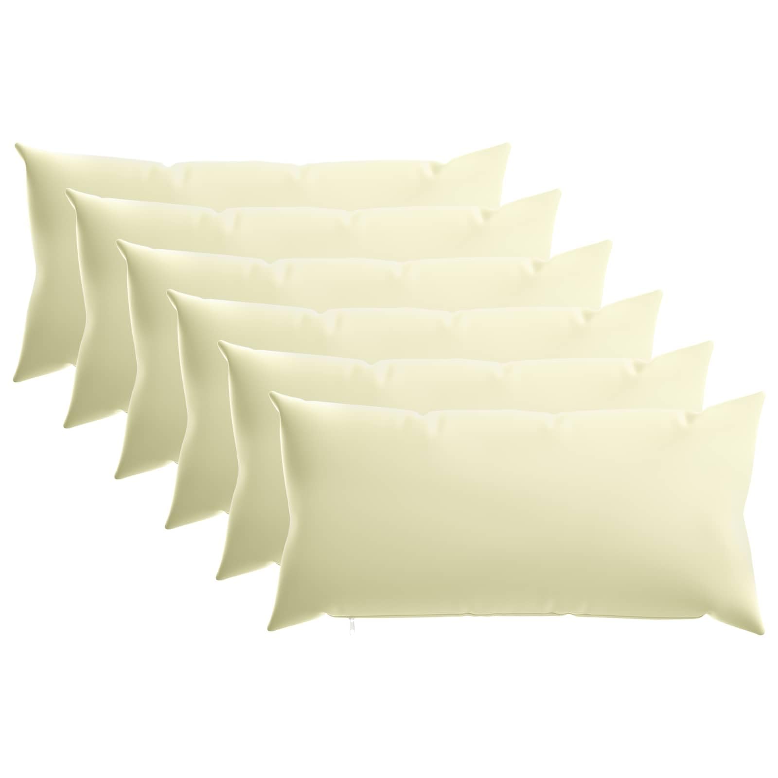 Kissenbezug, 6-teilig, 40 x 80 cm, cremefarben, Polyester, waschbar