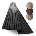 2-Pack Acoustic Wall Panels - Wood Slat Wall Decor - Soundproof Panels
