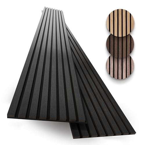 Image of 2-Pack Acoustic Wall Panels - Wood Slat Wall Decor - Soundproof Panels