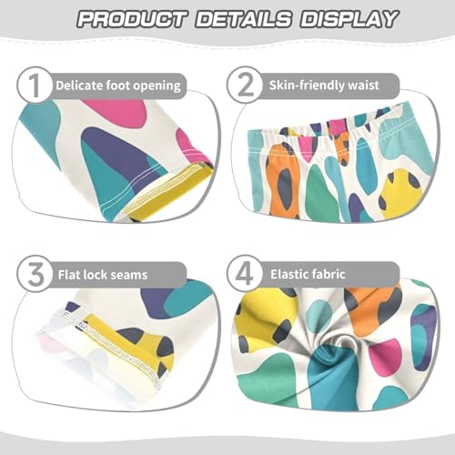 Bolaz Toddler Girls Leggings Printed Yoga Pants Leggings Blue Yellow Leopard for Kids3