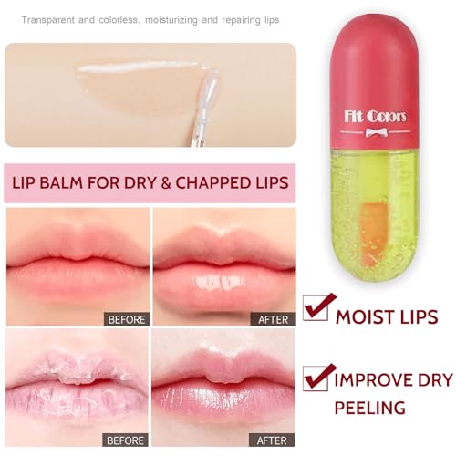 Lip Oil 3pcs Aloe Lip Gloss Set, Moisturizing Clear Lip Gloss Lip Plumper Hydrating & Reduce Fine Lines Day & Night Glossier Lip Balm Liquid Lipstick For Dry And Chapped Lips - Image 6
