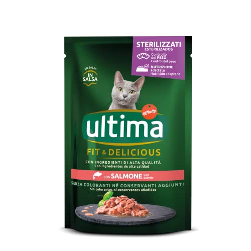 Ultima Fit & Delicious Alimentos húmedos para Gatos con salmón, 85 g