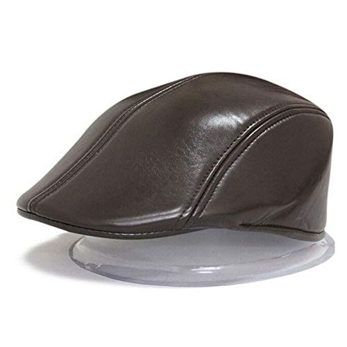 Hofumix Beret Hat for Men Beret Cap Leather Beret Men's Newsboy Cap Flat Cap Sport Hat Duckbill Cap Hat Headwear 1pcs (Dark Brown)