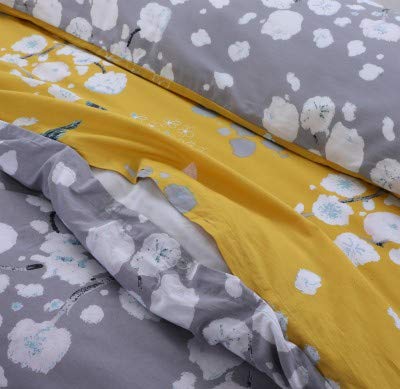 DTEX HOMES Double Duvet Set - 100% Pure Cotton Reversible Printed Hotel Quality Ultra Soft Bedding Set (Blossom Mustard) - Image 7