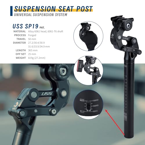 Bibike Safort Suspension Seatpost for eBike 4 Diameters Available (27.2/30.4/30.9/31.6mm) by Bibike - Image 2