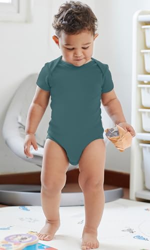 Image of KOH KOH Kids Short Sleeve Cotton Solid Lap Shoulder Baby Bodysuit