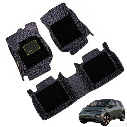 Image of EV MASTER 7D Car Floor Mats for MG Windsor EV Hybrid (2026 Onwards) Complete Set | Anti Slip Full Coverage Premium Luxury Mats | Washable Waterproof All Weather Car Floor Mats