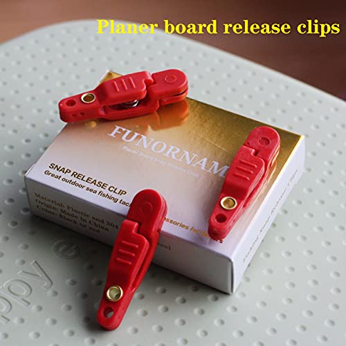 Funornam 10Pcs Heavy Tension Snap Release Clips For Weight Planer Board Kites Downrigger Trolling Fishing (Red) #TOP4