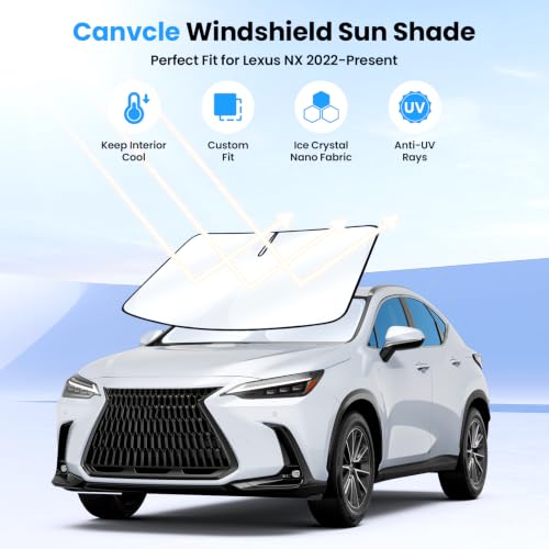 Image of Canvcle Windshield Sun Shade for Lexus NX NX250 NX350 NX350h NX450h+ 2022-2025 2026 Accessories Upgraded Double-Layer Front Window Sunshade Cover Sun Protector Foldable Block UV Rays Keep Car Cool