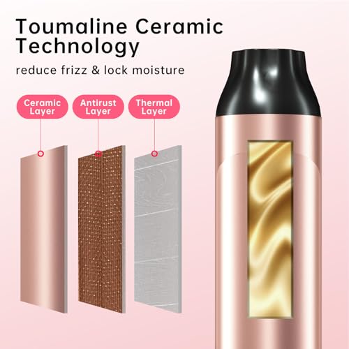 Image of Hahahope Professional 2 Inch Curling Iron with Clamp - Large Barrel Curling Wand for Long Hair,Global Voltage, 8 Adjustable Heat Settings, Lightweight Design