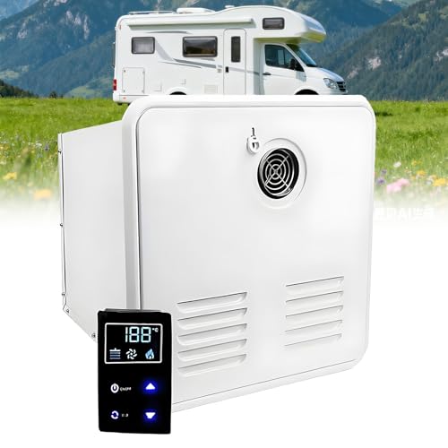aromaoveite - aromaoveite Chauffe-Eau Instantané pour Camping-Car | Chauffe-Eau Instantané À La Demande De 55 000 Btu avec Porte De 38 X 38 Cm, 12 V CC pour Camping-Cars, Caravanes Et Caravanes. White
