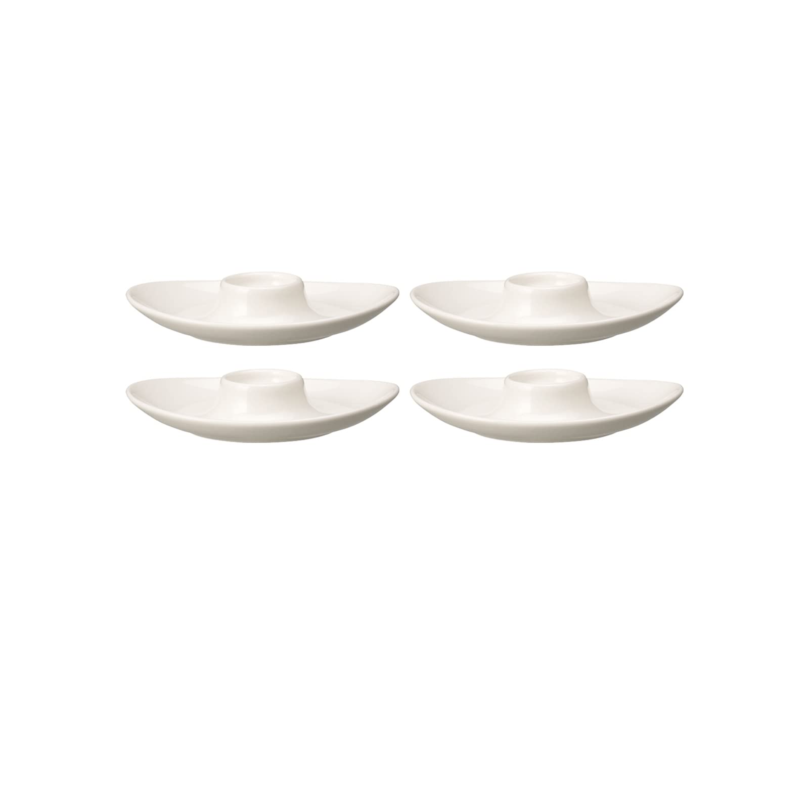 Villeroy & Boch - for Me Eierbecher im 4er Set, formschöner Eierbecher aus Premium Porzellan für Jede Gelegenheit, spülmaschinengeeignet, weiß
