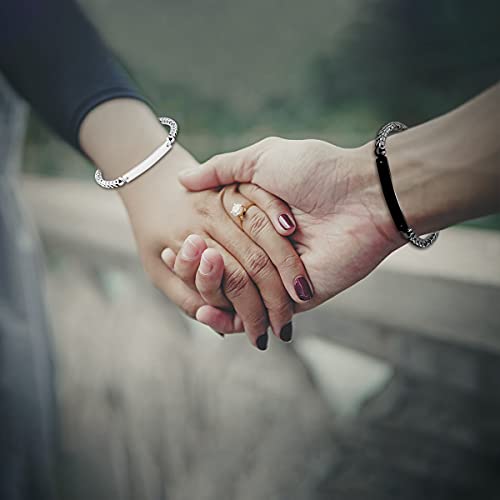 Personalized Gear Shape White Hematite Beads Custom Engraved Kids Name Bracelet For Mom Grandma Women Y1457 #TOP2