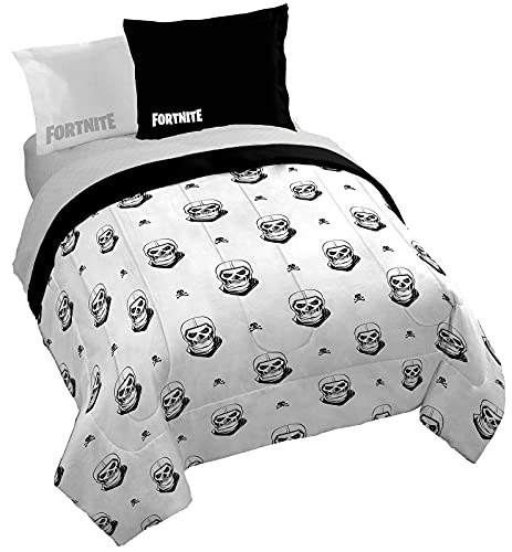 Jay Franco Fortnite Trooper - Juego de cama de matrimonio de 7 piezas, incluye edredón y juego de sábanas, microfibra súper suave resistente a la decoloración (producto oficial de Fortnite)
