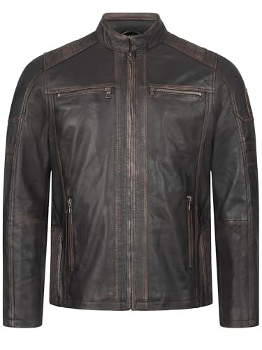 Rock Creek Chaqueta de piel para hombre M53, Black-H-383, L