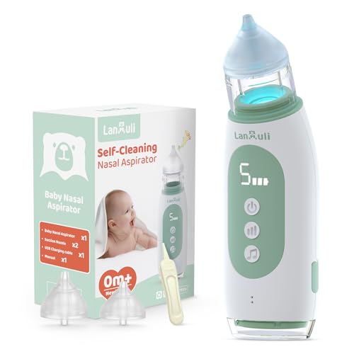 Image of LANMULI 【Self-Clearing】 Nasal Aspirator for Baby, Automatic Toddler Nose Sucker, Infant Snot Cleaner with Adjustable Hospital-Grade Suction Level, Music and Light Soothing Function