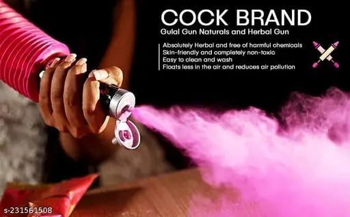 Image of Herbal Holi Magic Gulal Shooter /Pichkari Gun, Prefilled Gun1 Refill (Herbal Gulal Gun)((Set 1)