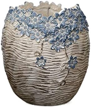 Outdoor Indoor Garden Plant Pots Garden Outdoor Plant Containers Planters Retro Creative Decorative Flower Pots Patio Balcony High Flower Pots with Drainage Holes Planting Pot (Color : M) (Ch)