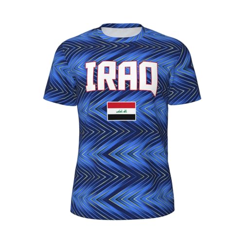 DABOYOZHZH Iraq Flag Cool Iraqans (34) Sports Jersey Mesh T-Shirt 3D Print for Running Cycling Soccer Tennis Fitness Climbing Shirts
