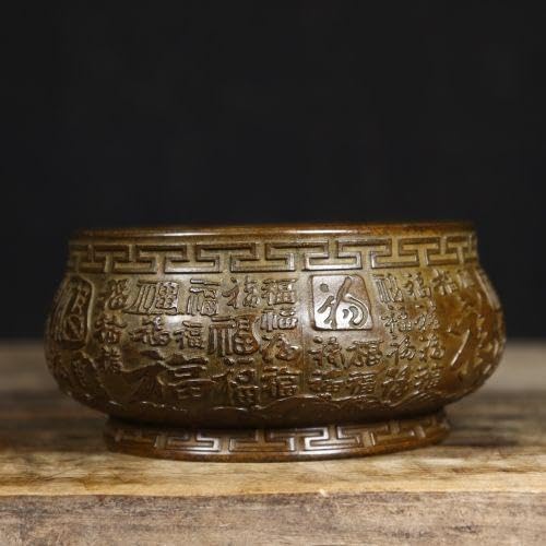 銅製 百福万字紋香炉 香道具 装飾品 工芸品 美術品 置物 銅製 百福万字紋香炉 香道具 装飾品 工芸品 美術品 置物