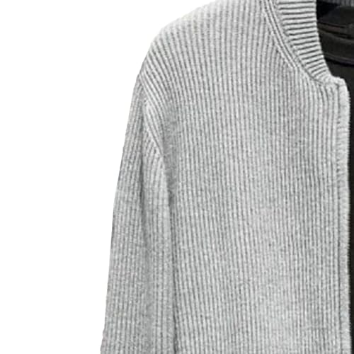 Mens Fall Winter Full Zip Cardigan Sweater Casual Long Sleeve Zipper Cardigan Mens Lightweight Ribbed Sweater4
