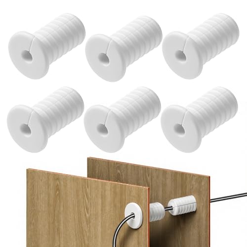 6pcs 3/4 inch Wall Grommets for Starlink Cable Grommets, Silicone Cable Grommet, Wall Cables Pass Through Kit for Starlink, White Non-Slip Cables Routing Solution