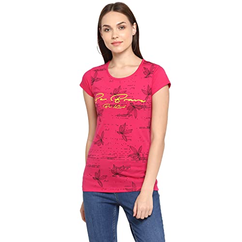 Image of Modeve Women Printed Cotton Blend Half Sleeve Round Neck T-Shirt for Summer