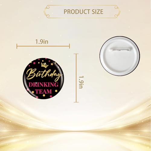 Image of 9PCS Finally 21 Button Pins, It's My 21st Birthday Squad Button for Women, Black Cheers to Twenty One Years Old Birthday Pinback, Happy 21st Birthday Badges Party Supplies