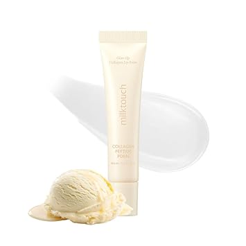 milktouch Vegan Glow Up Collagen Lip BalmHydrating Lip Care with Collagen, Peptide, PDRN, Cica & Shea Butter for Dry Lips Repair, Anti-Aging, Non-Sticky Moisturizer for Fuller Lips15g #Vanilla Cake