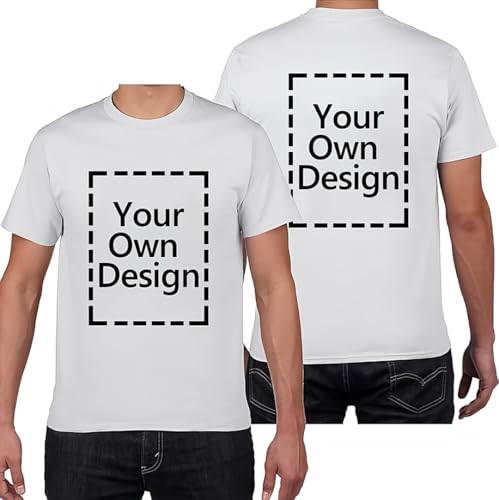 KYZMZ T-Shirts Personnalisés pour Hommes/Femmes - Créez Votre Propre T-Shirt, Ajoutez Texte/Image/Logo. Photo Imprimée Recto/Verso. Unisexes à Col Rond sur...