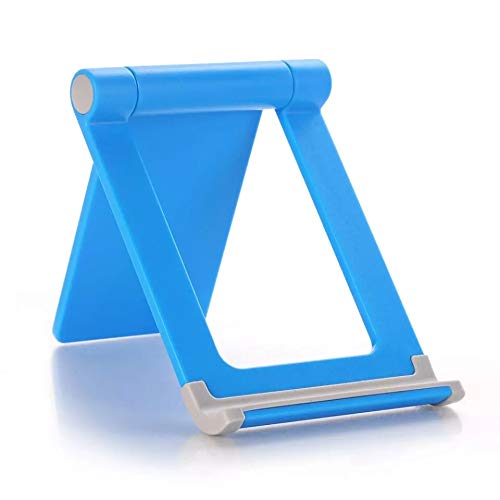 Chaklii Universal Mobile Phone Holder Stand Foldable Holder for Phone for iPhone Desk Tablet Stand Cell Phone Holder (Blue)