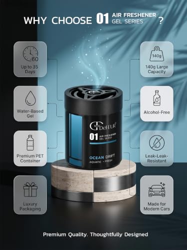 Image of Ocean Drift Gel Car Perfume | 120g Organic Car Freshener | Refreshing Marine Scent | Long-Lasting 30 Days | Car Accessories Interior