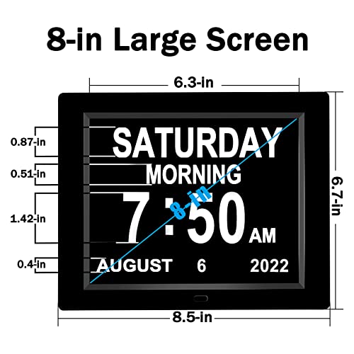 Medication Reminder Day Date Time Of The Week Clock Digital Calendar Dementia For Seniors Elderly Impaired Vision Memory Loss Clock #TOP1
