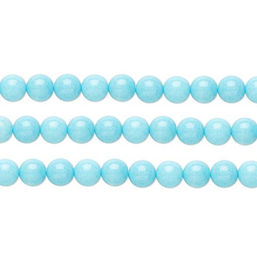 Round Malaysia Jade Beads (Dyed) Light Blue 10mm 16 Inch Strand
