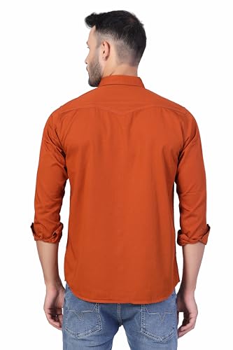 Image of Men's Cotton Twill Utility Shirt | Full Sleeve Button-Down Casual Shirt | Dual Chest Pockets | Comfortable Regular Fit | Everyday Wear