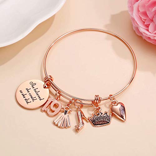19Th Birthday Gifts For Girls, Sweet 19 Gifts For Teen Girl Turning 19 Fabulous Birthday Gifts Bday Present Bracelet 19 Year Old Girl Gifts For Birthday Women Friends Female Inspirational Graduation #TOP2