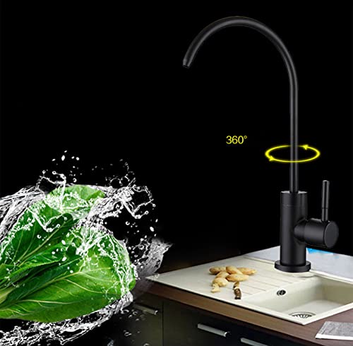 Filtro de grifo de cocina de cuello de cisne cepillado, solo agua fría, grifo purificador de agua de alta calidad para uso doméstico y familiar, diseño ecológico