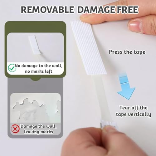 flintronic Klebestreifen, 24 Paar(48 Stück) Klettband Selbstklebend, Bilder-Montagestreifen, Poster Strips, Bilder Aufhängen ohne bohren, Powerstrips, Bilder Montage Strips für Rahmen Dekorationen