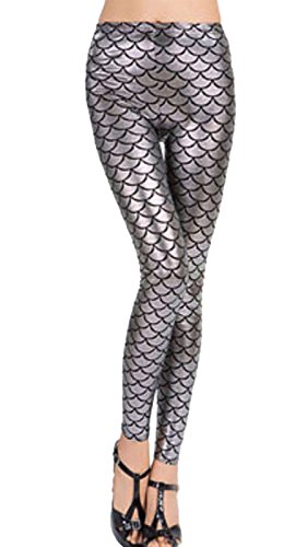 Legging femme argenté pour vos soirées et sorties urbaines XL