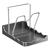 Rangement multifonction 2 en 1 : profitez d'un rangement flexible avec ce support de couvercle de casserole qui combine le couvercle de casserole et l'organisation des ustensiles. Rangez facilement les couvercles, les louches ou les cuillères à café, simplifiez votre cuisine et réduisez l'encombrement sur le plan de travail.