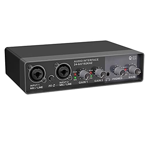 2x2 Interfaz de Audio USB 24 Bit/192 Khz LiNKFOR Tarjeta de Sonido con Entradas de XLR/TRS Preamplificador de Micrófono Tipo A a B de Velocidad Alta para Grabación de Mic Guitarra Bajo en Computadora